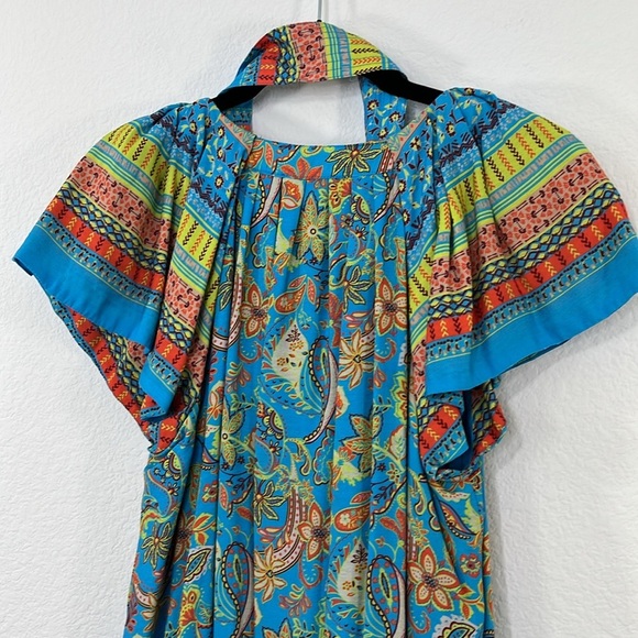 Current Air NWOT‎ Paisley Border Print MIDI Dress size XS - Picture 10 of 12